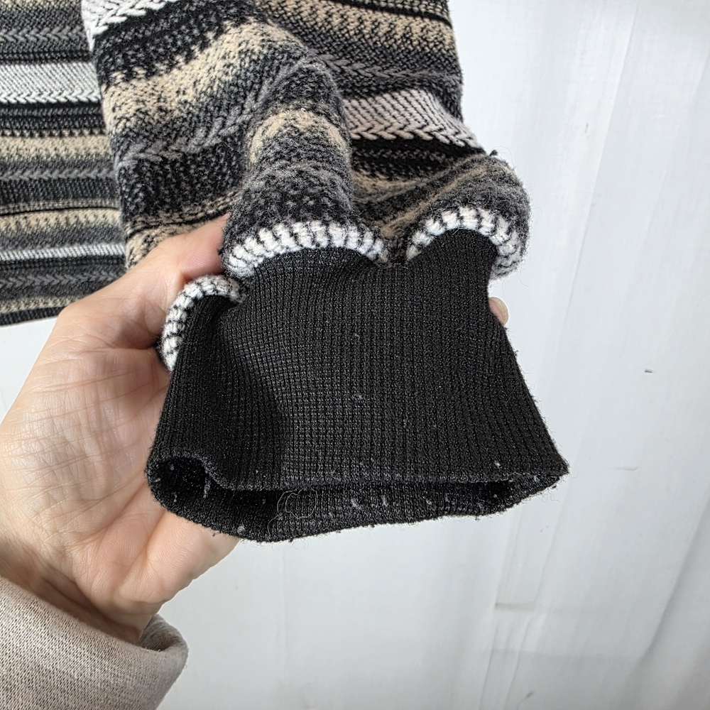 LCALE Earth Tone Multi-Pattern Knit Pullover | Co… - image 3